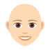 👩🏻‍🦲 woman: light skin tone, bald display on JoyPixels